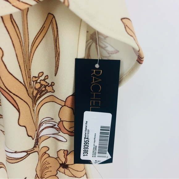 NWT Rachel Roy Nude Floral Printed Midi Dress Bodycon Cold Shoulder Sheath Dress - Picture 7 of 9